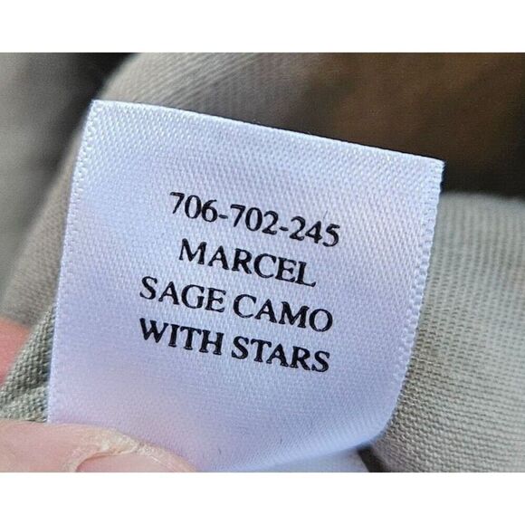 RAILS Marcel Jacket Sage Green Camo Stars S Snap Closure Shacket Tencel Linen - Picture 11 of 12